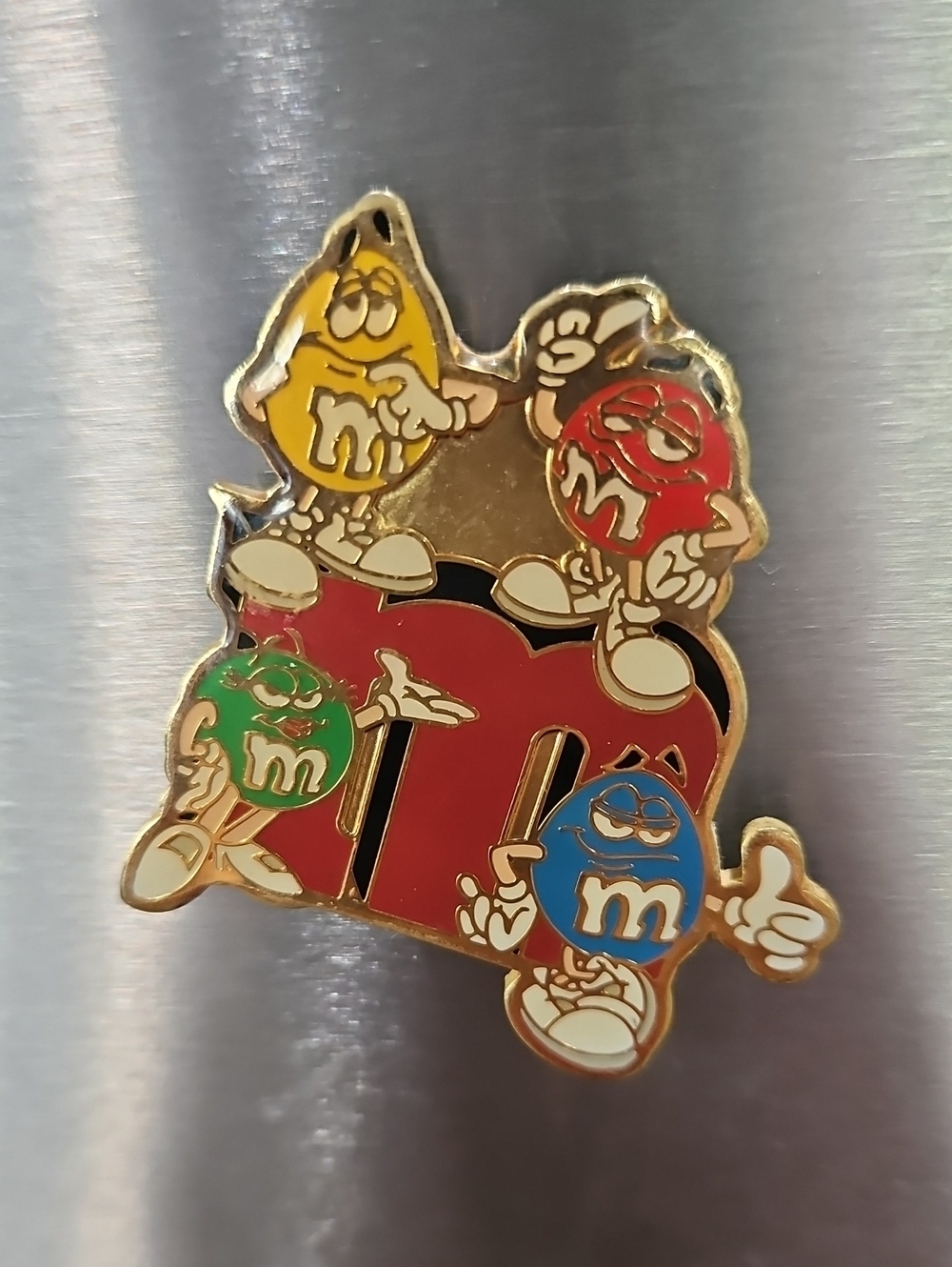 M&Ms Character Vintage Magnet Red & Gold